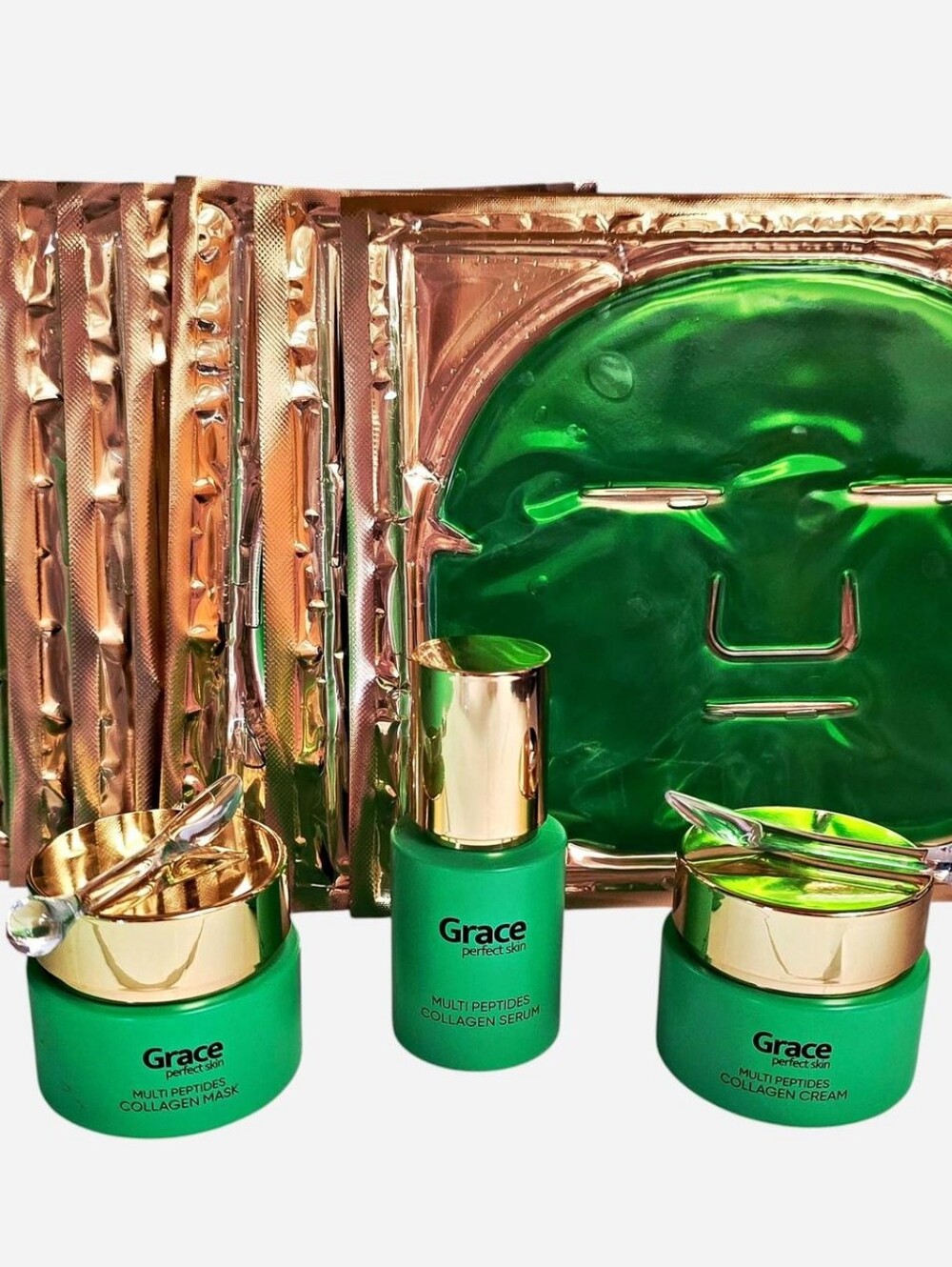 LIQUIDATION: GRACE PERFECT SKIN Multi-Peptide Collagen 4-Pieces + 10 Skin Masks